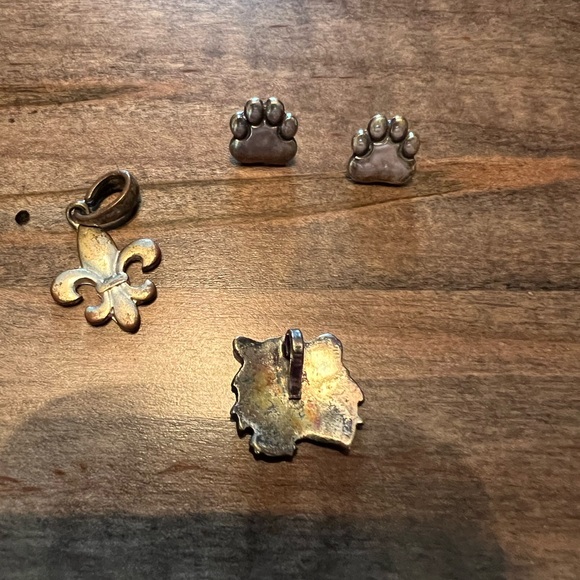 LSU/Fleur de Lis Sterling Silver Jewelry Set - Picture 2 of 2